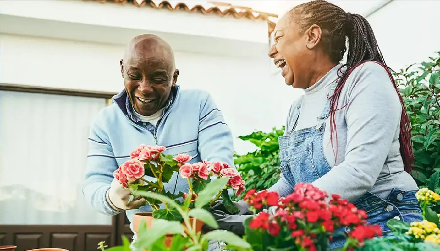 Residents gardening