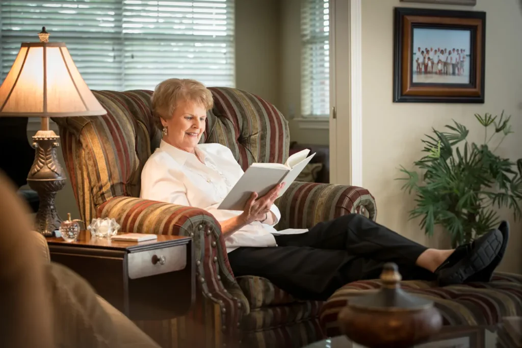 Woman reading a book