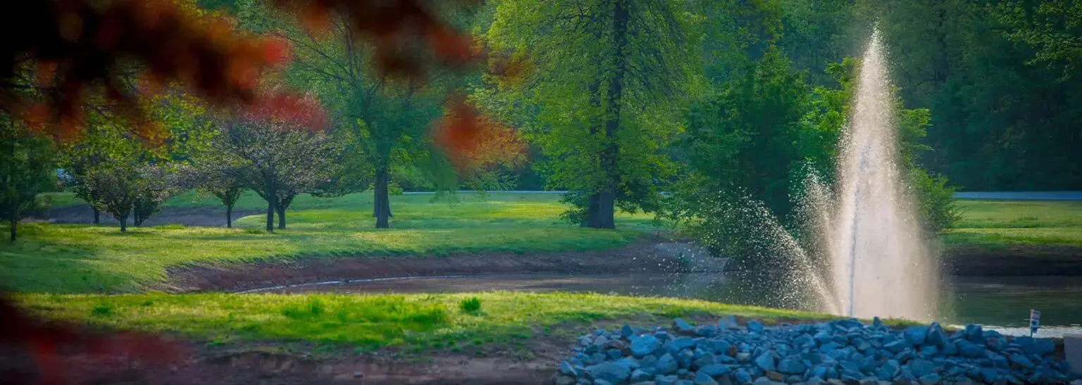 Parkway landscape and fountain